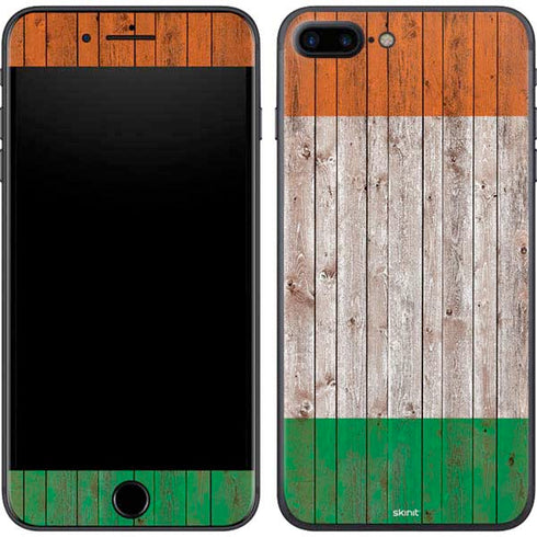 Ireland Flag Dark Wood iPhone 8 Plus Skin
