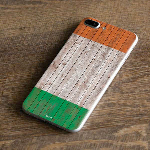 Ireland Flag Dark Wood iPhone 8 Plus Skin