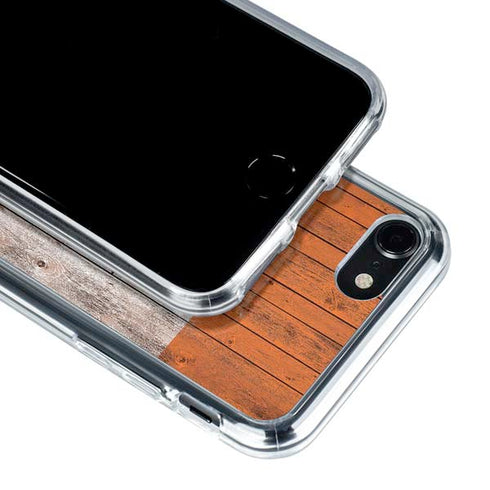 Ireland Flag Dark Wood iPhone SE (2nd & 3rd Gen) Clear Case