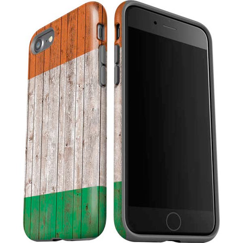 Ireland Flag Dark Wood iPhone SE (2nd & 3rd Gen) Pro Case