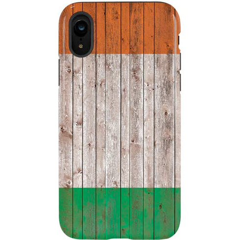 Ireland Flag Dark Wood iPhone XR Pro Case