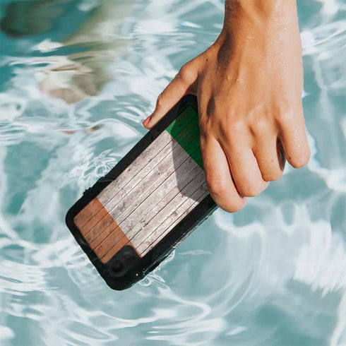 Ireland Flag Dark Wood iPhone XR Waterproof Case