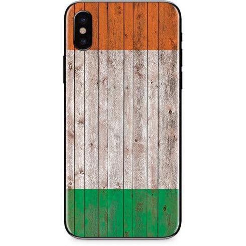 Ireland Flag Dark Wood iPhone XS Max Skin