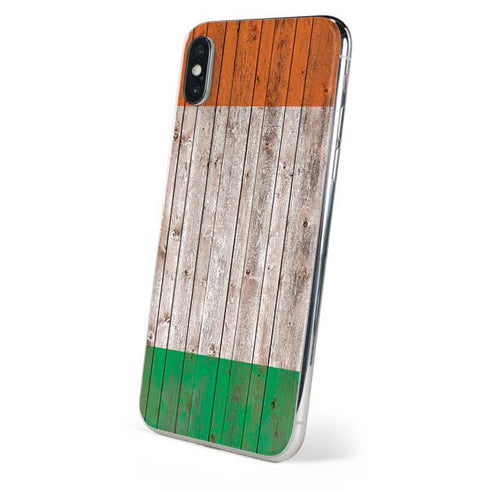 Ireland Flag Dark Wood iPhone XS Max Skin