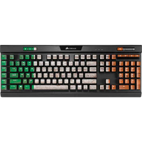 Ireland Flag Dark Wood K95 RGB PLATINUM Mechanical Gaming Keyboard Skin