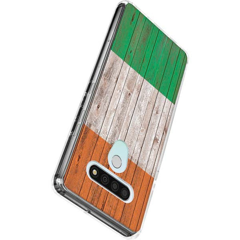 Ireland Flag Dark Wood LG Stylo 6 Clear Case