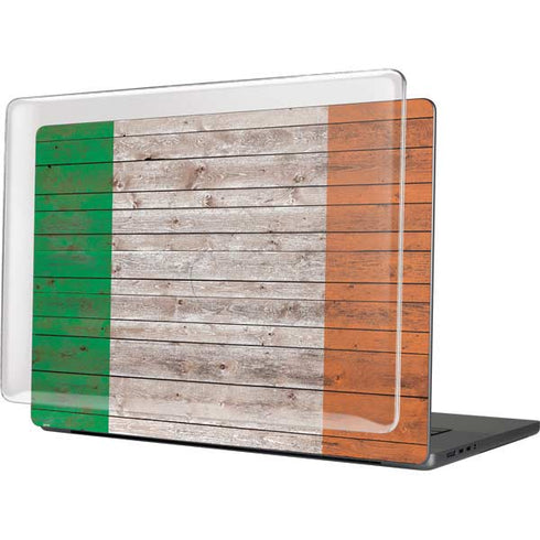 Ireland Flag Dark Wood MacBook Pro 16in (2021-25) Case plus Skin