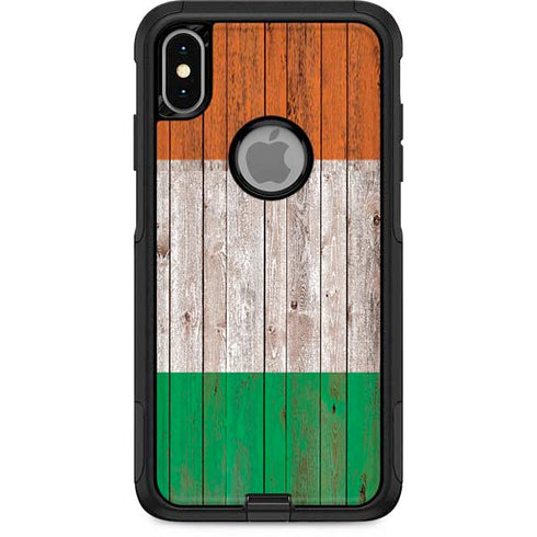 Ireland Flag Dark Wood Otterbox Commuter iPhone Skin