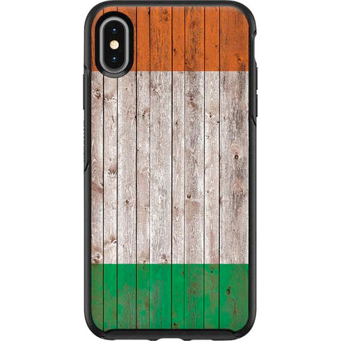 Ireland Flag Dark Wood Otterbox Symmetry iPhone Skin