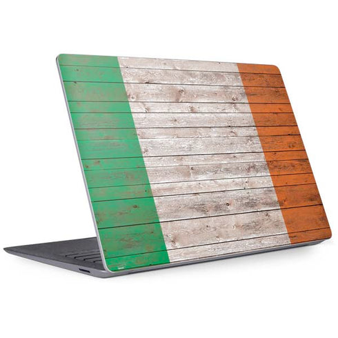 Ireland Flag Dark Wood Surface Laptop 3 13.5in Skin