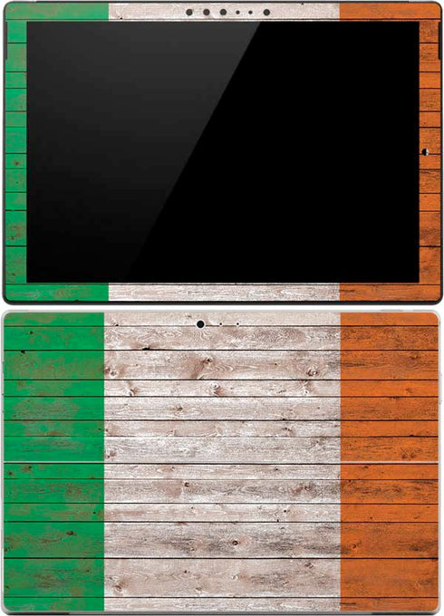 Ireland Flag Dark Wood Surface Pro 4 Skin