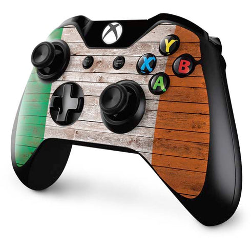 Ireland Flag Dark Wood Xbox One Controller Skin