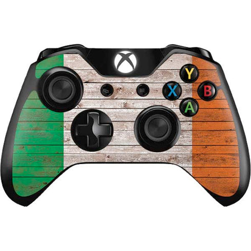 Ireland Flag Dark Wood Xbox One Controller Skin