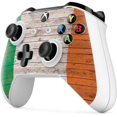 Ireland Flag Dark Wood Xbox One S Controller Skin