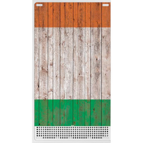 Ireland Flag Dark Wood Xbox Series S Console Skin