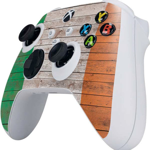Ireland Flag Dark Wood Xbox Series S Controller Skin