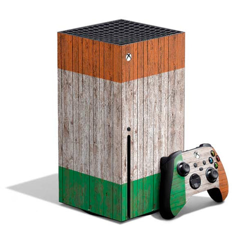 Ireland Flag Dark Wood Xbox Series X Bundle Skin