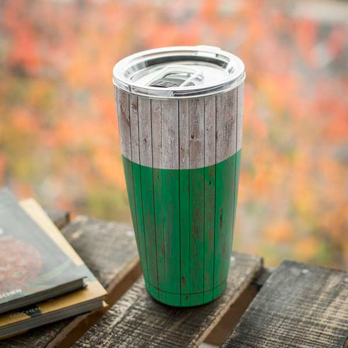 Ireland Flag Dark Wood Yeti 20oz Tumbler Skin