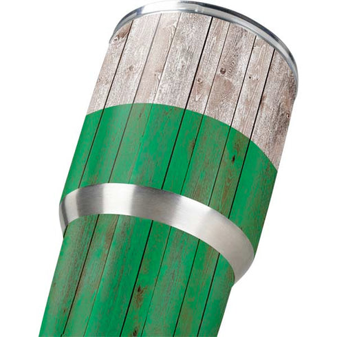 Ireland Flag Dark Wood Yeti 30oz Rambler Tumbler Skin