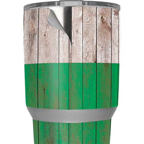 Ireland Flag Dark Wood Yeti 30oz Rambler Tumbler Skin