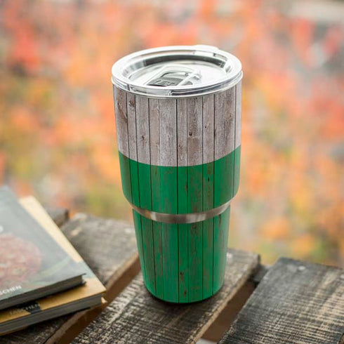 Ireland Flag Dark Wood Yeti 30oz Rambler Tumbler Skin