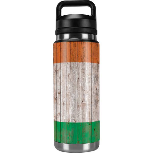 Ireland Flag Dark Wood YETI Rambler 26oz Bottle Skin