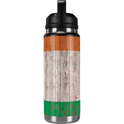 Ireland Flag Dark Wood YETI Rambler 26oz Bottle Skin