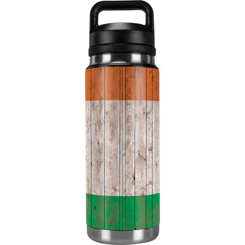 Ireland Flag Dark Wood YETI Rambler 26oz Bottle Skin