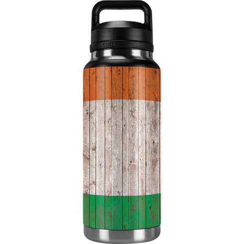 Ireland Flag Dark Wood YETI Rambler 36oz Bottle Skin