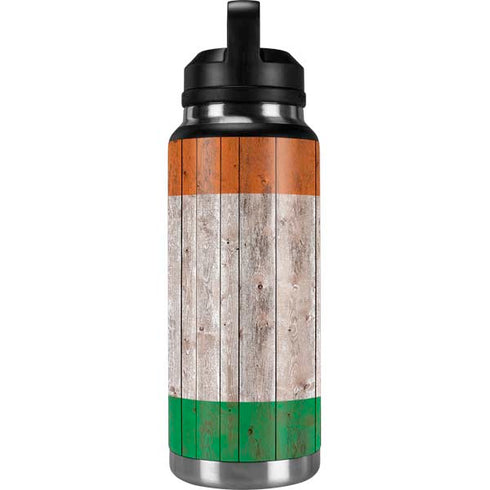 Ireland Flag Dark Wood YETI Rambler 36oz Bottle Skin