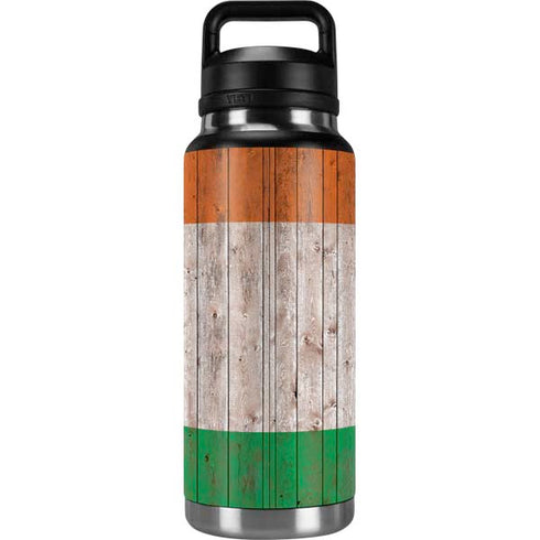 Ireland Flag Dark Wood YETI Rambler 36oz Bottle Skin