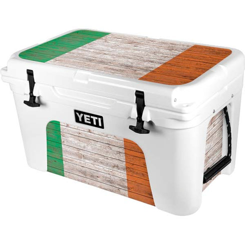 Ireland Flag Dark Wood YETI Tundra 45 Hard Cooler Skin