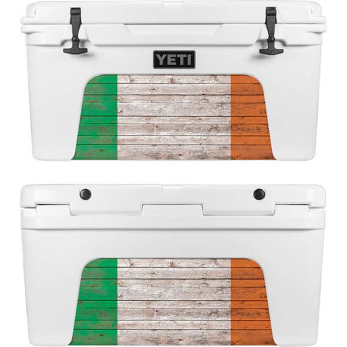 Ireland Flag Dark Wood YETI Tundra 65 Hard Cooler Skin