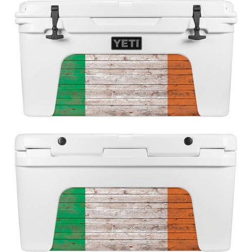 Ireland Flag Dark Wood YETI Tundra 75 Hard Cooler Skin
