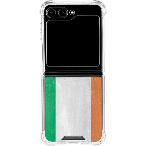 Ireland Flag Distressed Galaxy Z Flip5 5G Clear Case