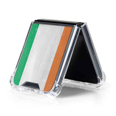 Ireland Flag Distressed Galaxy Z Flip5 5G Clear Case