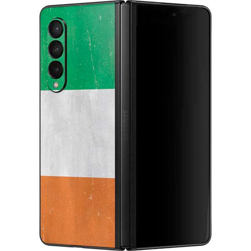 Ireland Flag Distressed Galaxy Z Fold3 5G Skin