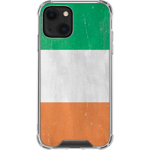 Ireland Flag Distressed iPhone 15 Plus Clear Case