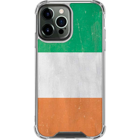 Ireland Flag Distressed iPhone 14 Pro Max Clear Case