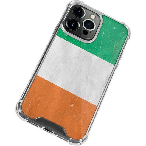 Ireland Flag Distressed iPhone 14 Pro Max Clear Case
