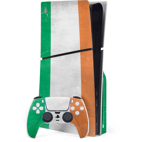 Ireland Flag Distressed PS5 Slim Disk Bundle Skin