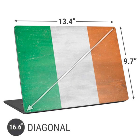 Ireland Flag Distressed Universal Laptop 16.6in (13.4 x 9.7in) Skin