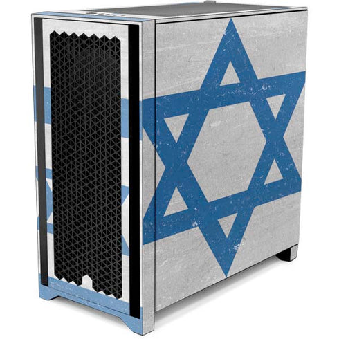 Israel Flag Distressed Corsair 4000D Tempered Glass Mid-Tower ATX Case Skin