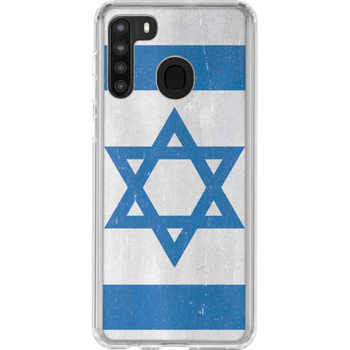 Israel Flag Distressed Galaxy A21 Clear Case