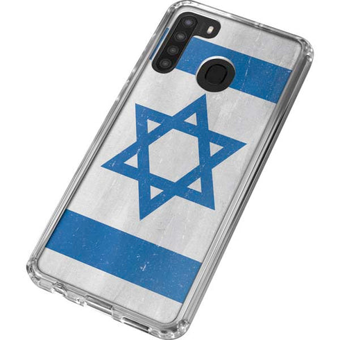 Israel Flag Distressed Galaxy A21 Clear Case