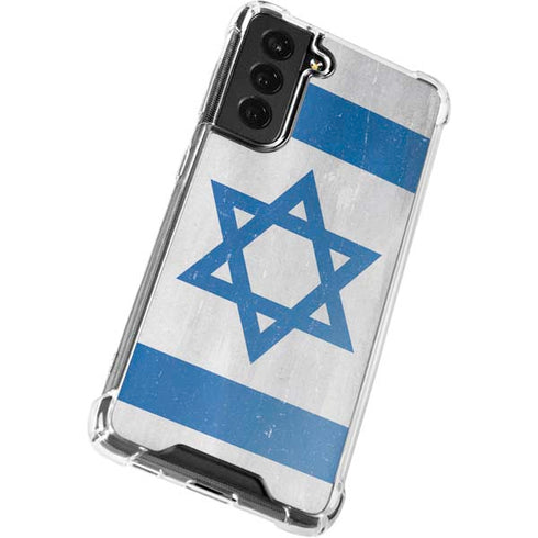 Israel Flag Distressed Galaxy S21 FE Clear Case