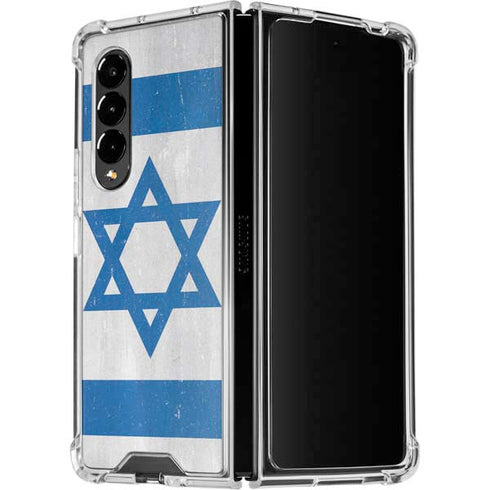 Israel Flag Distressed Galaxy Z Fold4 5G Clear Case