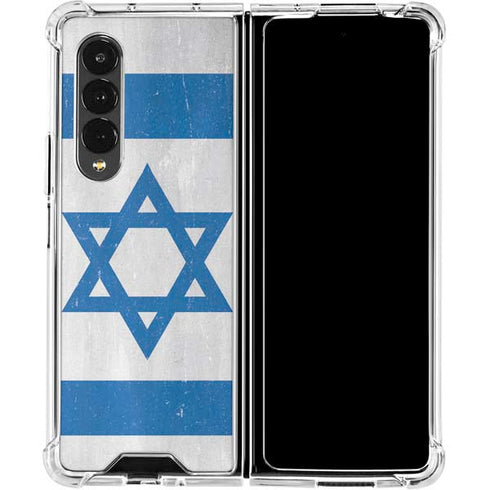 Israel Flag Distressed Galaxy Z Fold4 5G Clear Case