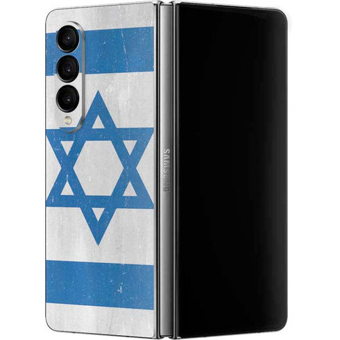 Israel Flag Distressed Galaxy Z Fold4 5G Skin