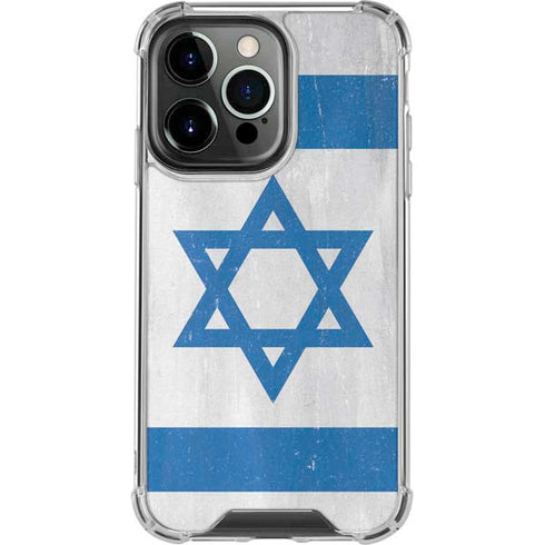 Israel Flag Distressed iPhone 14 Pro Clear Case